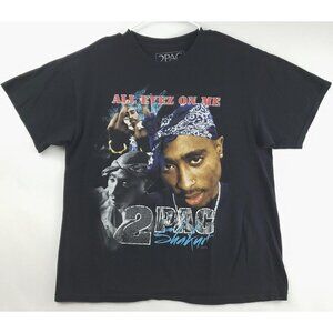 2Pac Shakur All Eyez On Me T-Shirt Mens Large Black Short Sleeve Rap Hip Hop